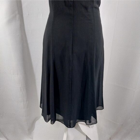 LONDON TIMES! SWEET BLACK PRINCESS CUT RIBBON & BOW DETAIL DRESS! SZ 12 - Picture 8 of 11